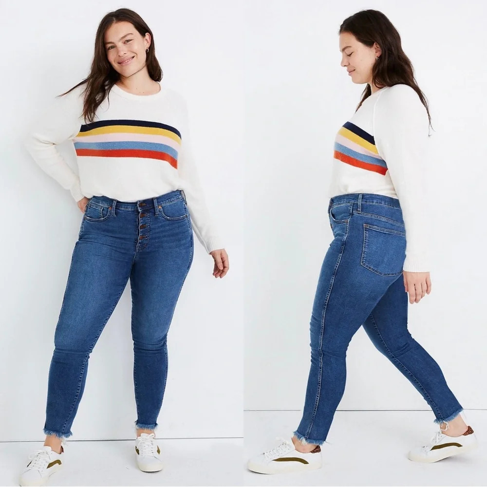 Madewell 10" High-Rise Skinny Jeans in Mackey Wash: Button-Front Edition Size 32